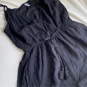 JOE BOXER COTTON SWIM ROMPER COVERUP NWT WHIMSIGOTH BEACH RESORT Black L